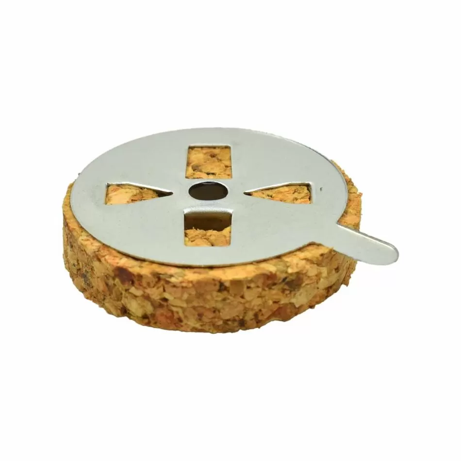 Small Round Floating Cork Wick Holder with Metal Cover