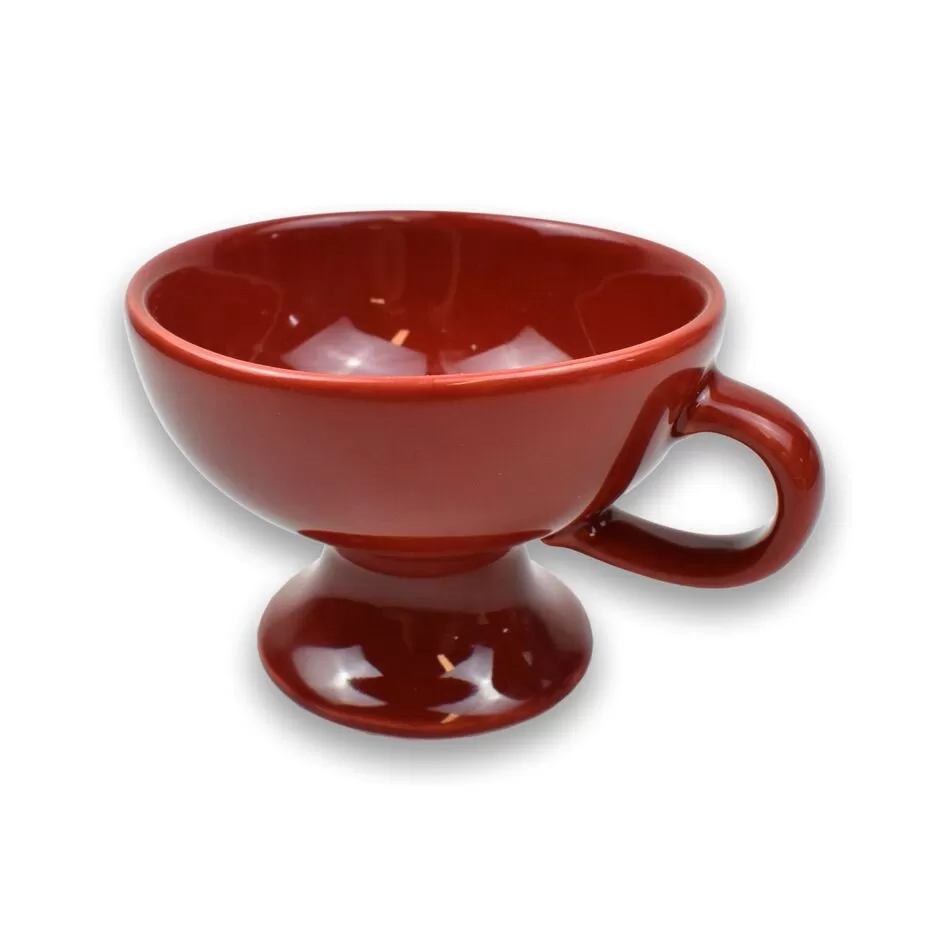 Burgundy Glazed Clay Home Incense Burner from Mount Athos