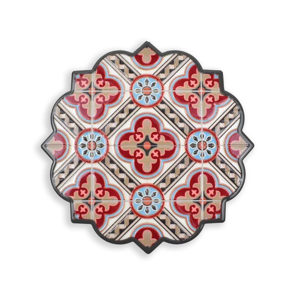 Set of 4 Ceramic Relief Coasters with Gold Leaf
