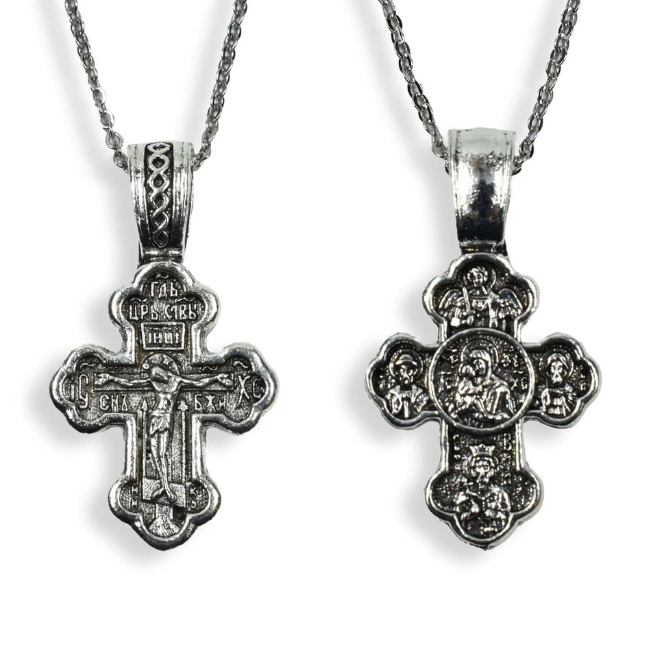 Double-sided Byzantine Cross with The Crucified Christ