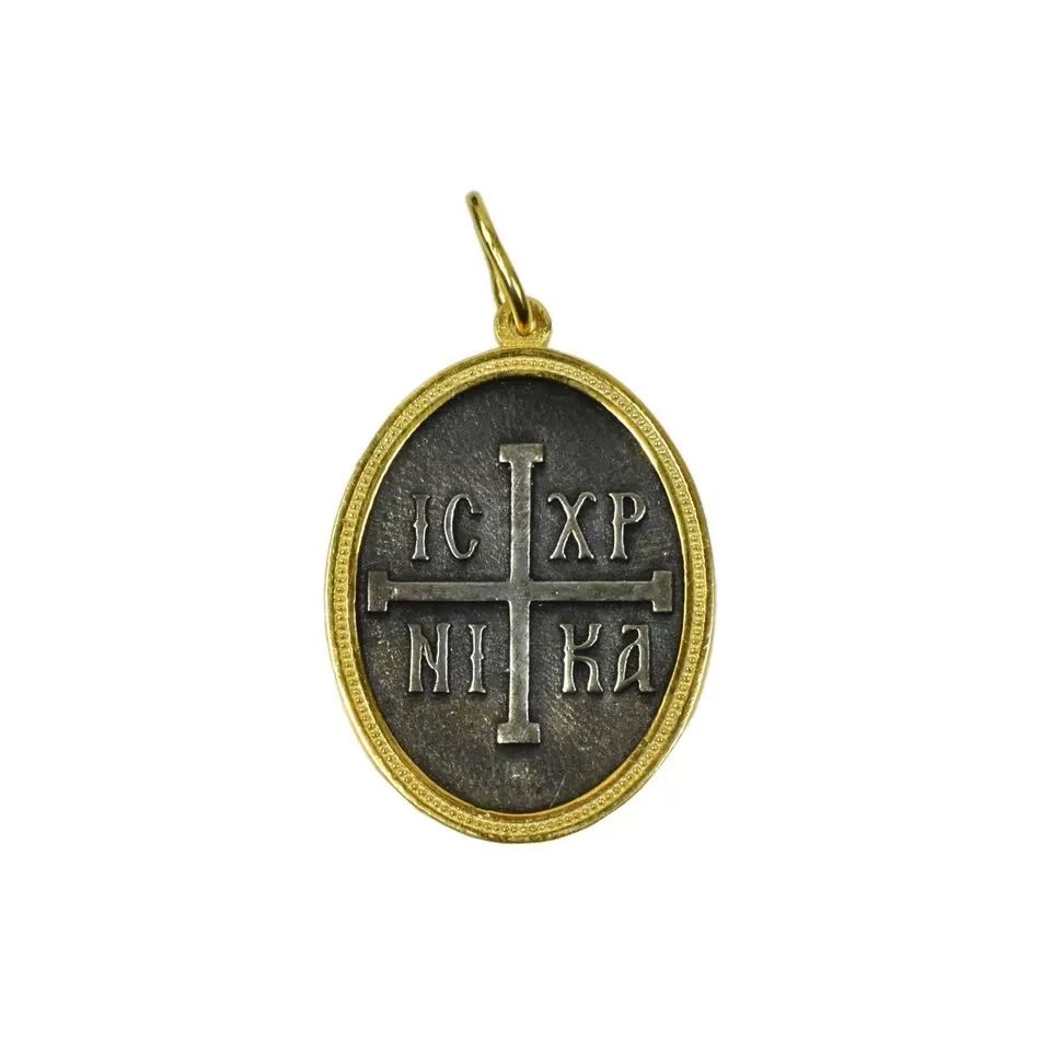 Handmade Saint Paisios Double-Sided Pendant – 24K Gold Plated 925 Sterling Silver