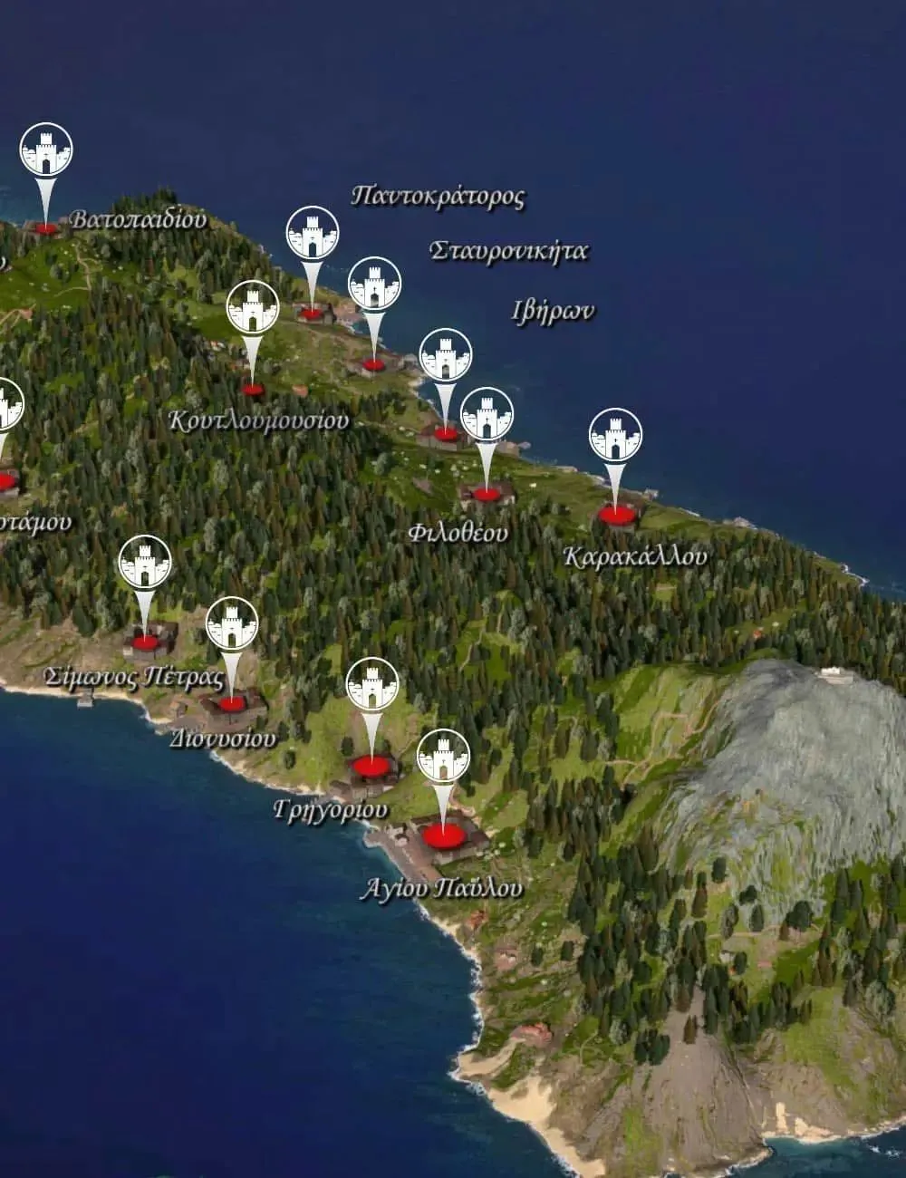 Image Mount Athos Map