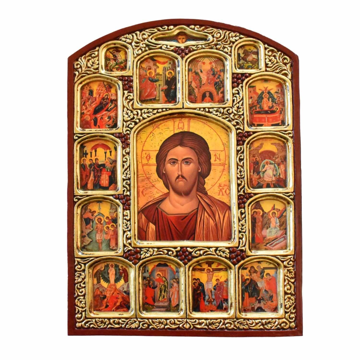 Orthodox Christian Icon of Christ - Greek Handmade Wood